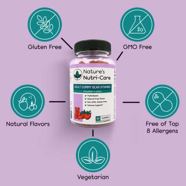 Nature's Nutri-Care Adult Gummy Bear Vitamins - Complete Multivitamin in a Sweet Bear-Shaped Gummy -Vegetarian Gummy Multivitamin - Made in USA