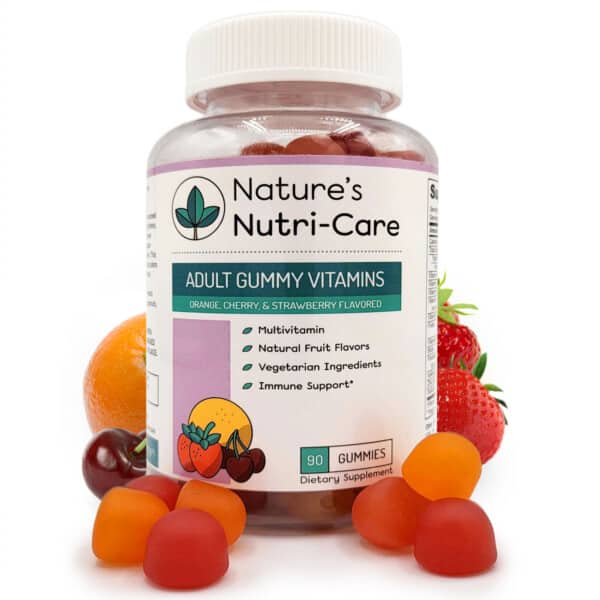 Nature's Nutri-Care Adult Gummy Vitamins - 90 Gummies - Essential Vitamins, Antioxidants, and Minerals - Made in USA