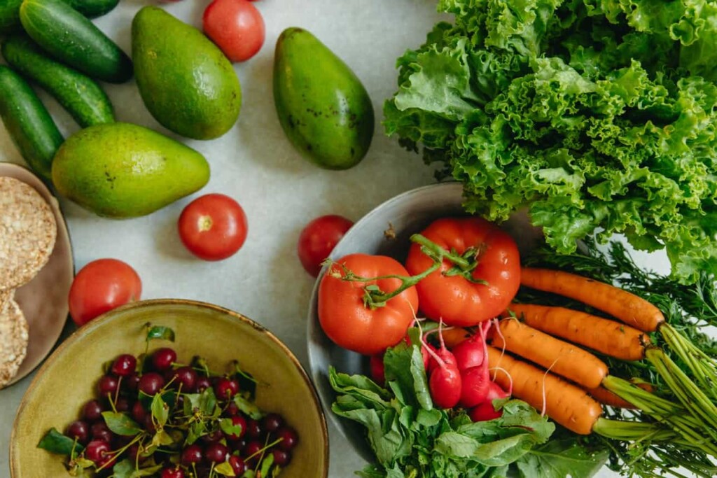 variety of fresh fruits and vegetables