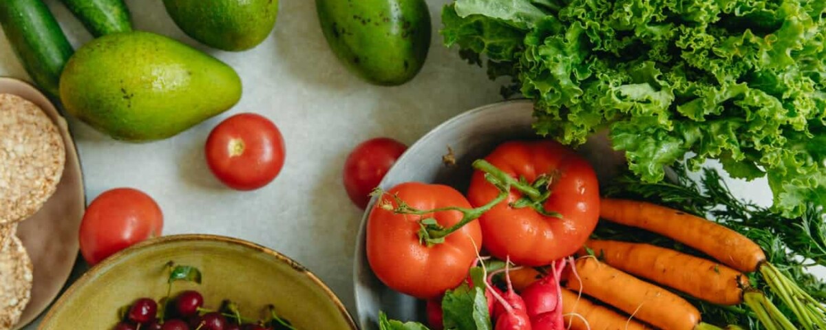 variety of fresh fruits and vegetables