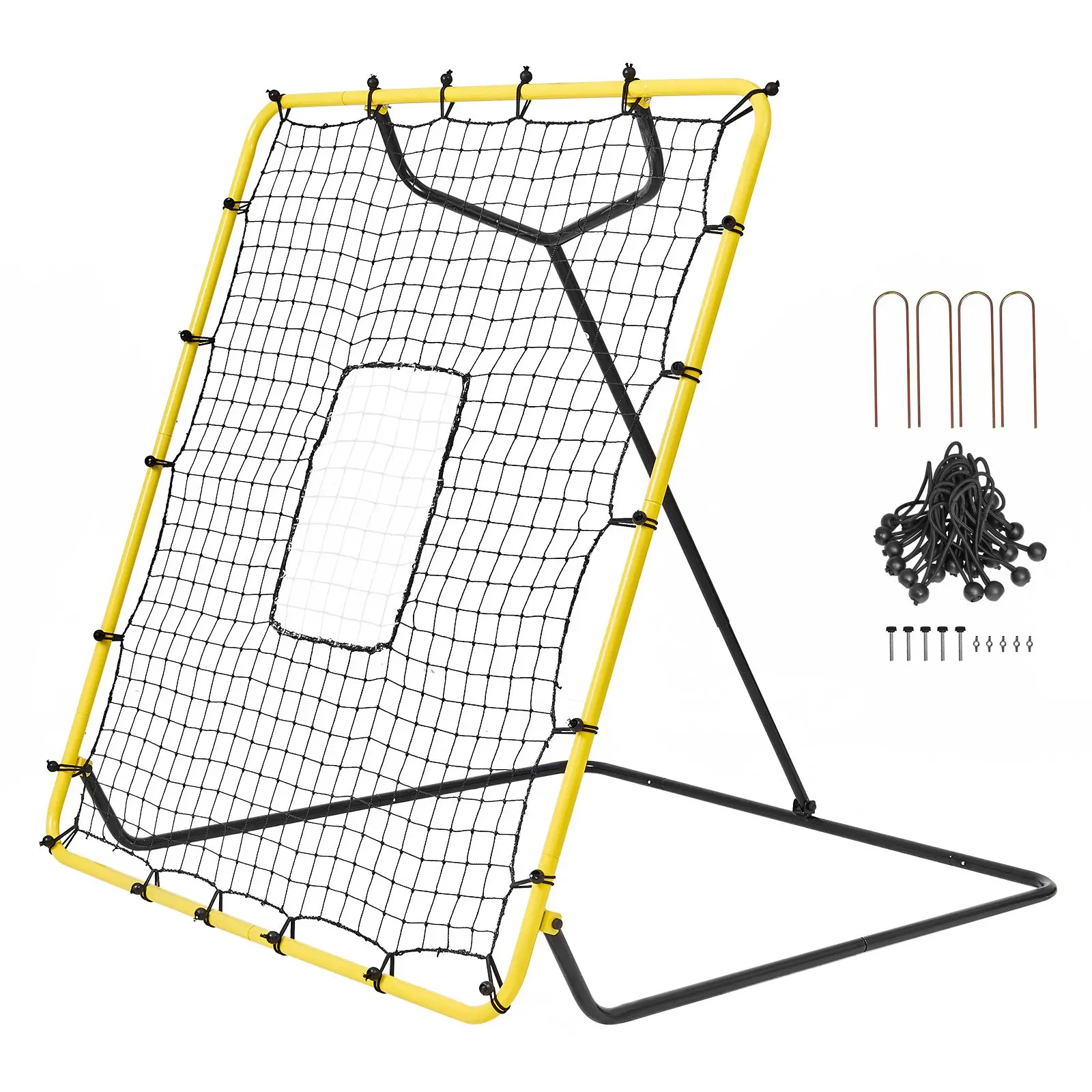 VEVOR Baseball And Softball Rebounder Net, 4 x 4.5 Feet PitchBack Baseball Nest for Pitching and Fielding Training, Pitch Return Trainer Rebound Net with Pitching Target, 4 Adjustable Angles - Image 8