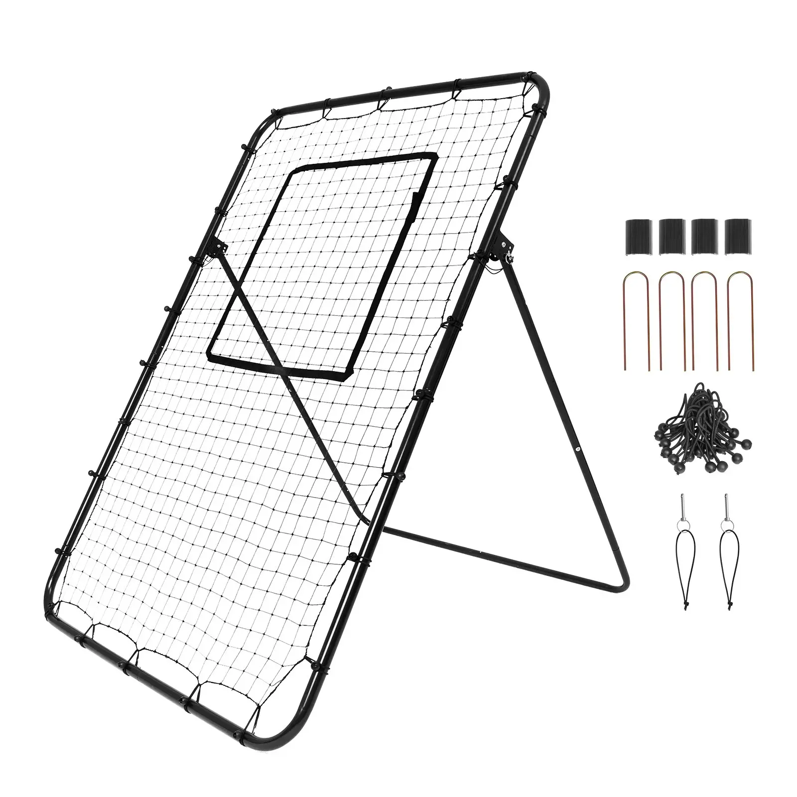 VEVOR Baseball And Softball Rebounder Net, 4 x 6 Feet PitchBack Baseball Nest for Pitching and Fielding Training, Pitch Return Trainer Rebound Net with Pitching Target, 4 Adjustable Angles - Image 8