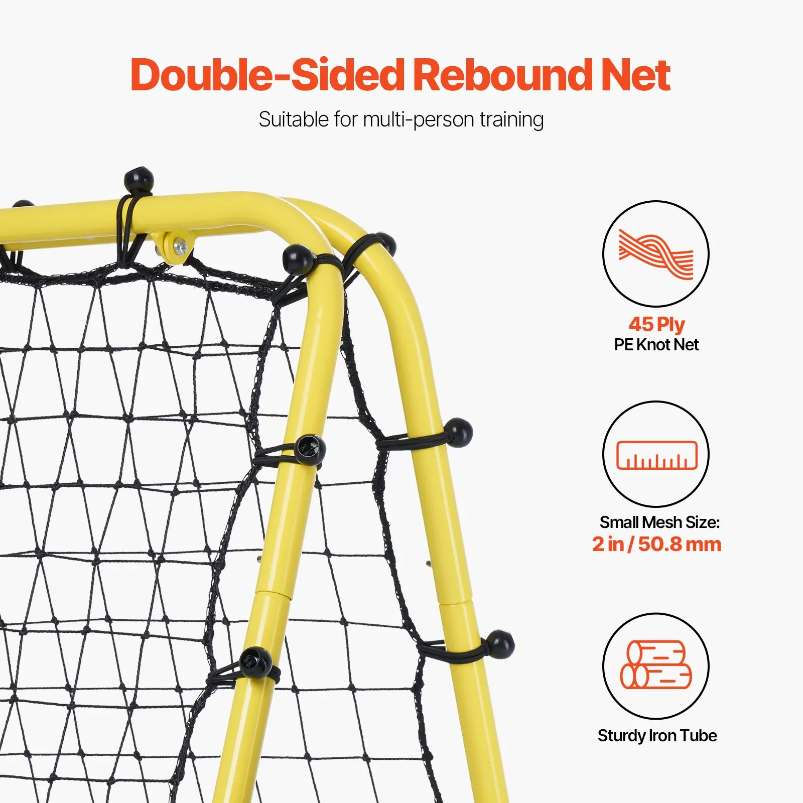 VEVOR Soccer Rebounder Rebound Net, 40"x35"x37" Portable Football Training Gifts, Fully Adjustable Angles Goal Net, Aids & Equipment for Kids Teens & All Ages, Easy Set Up & Perfect Storage - Image 3