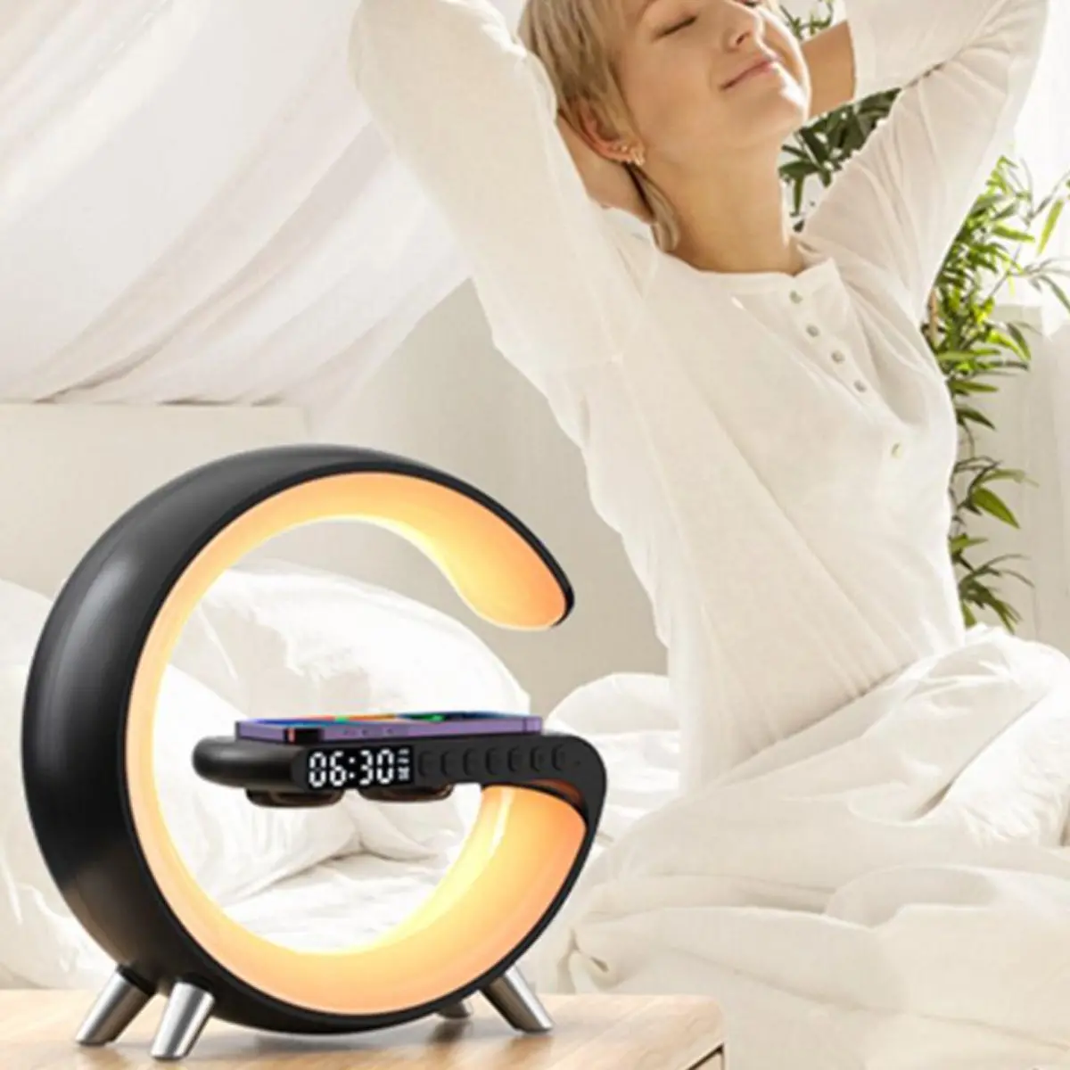 Mooncave Light Wireless Charger And Speaker With Clock - Image 8
