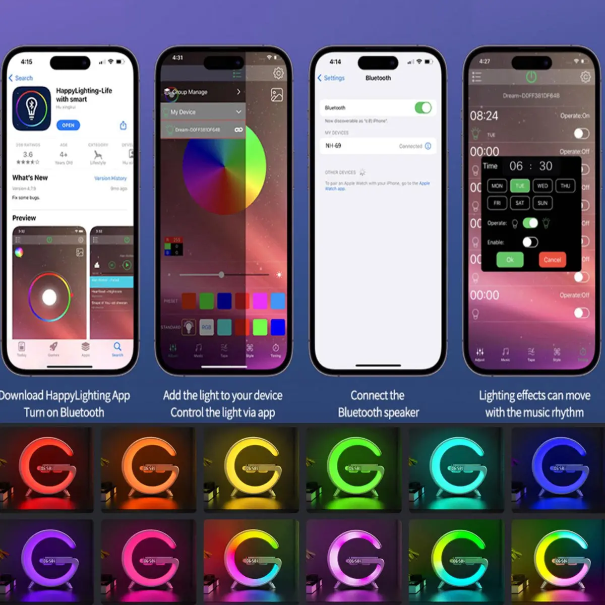 Mooncave Light Wireless Charger And Speaker With Clock - Image 13